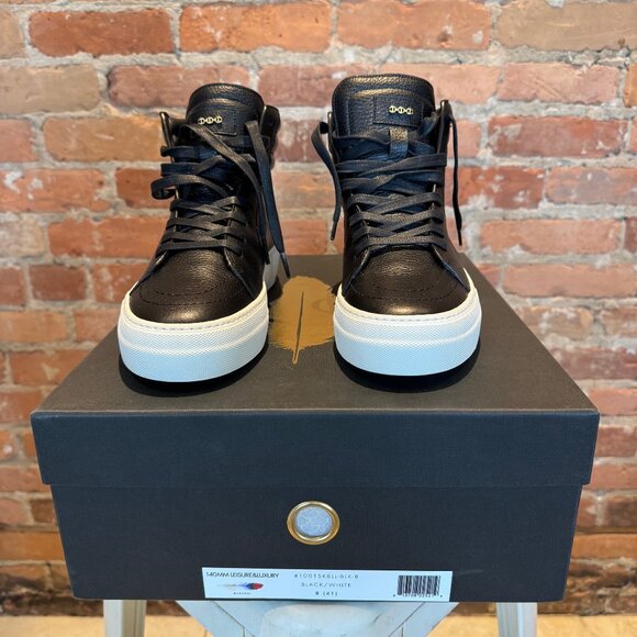 Buscemi 140MM High-Top – Black/White Leather (Size 41 / US 8) - Picture 2 of 8